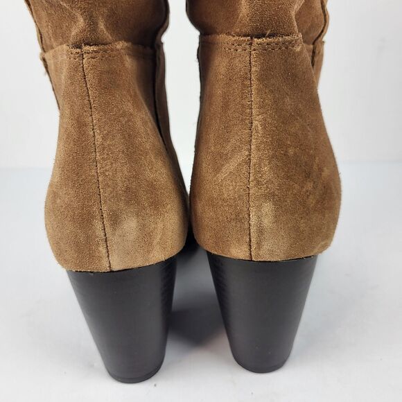 Crevo Women's Boots Size 8.5 Atty Suede Chestnut Leather Suede Shoes Riding - Picture 11 of 16